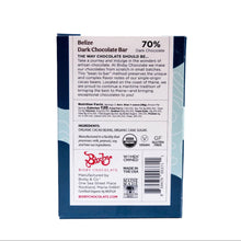 Load image into Gallery viewer, Organic Belize 70% Dark Chocolate Bar
