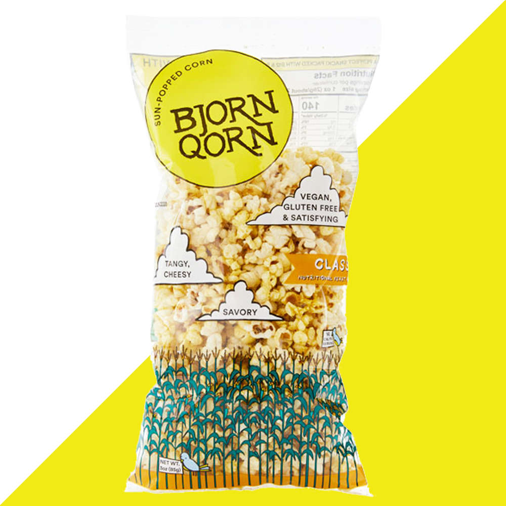 Bjorn Qorn Popcorn Classic Bags - 12-Pack x 3oz Bag