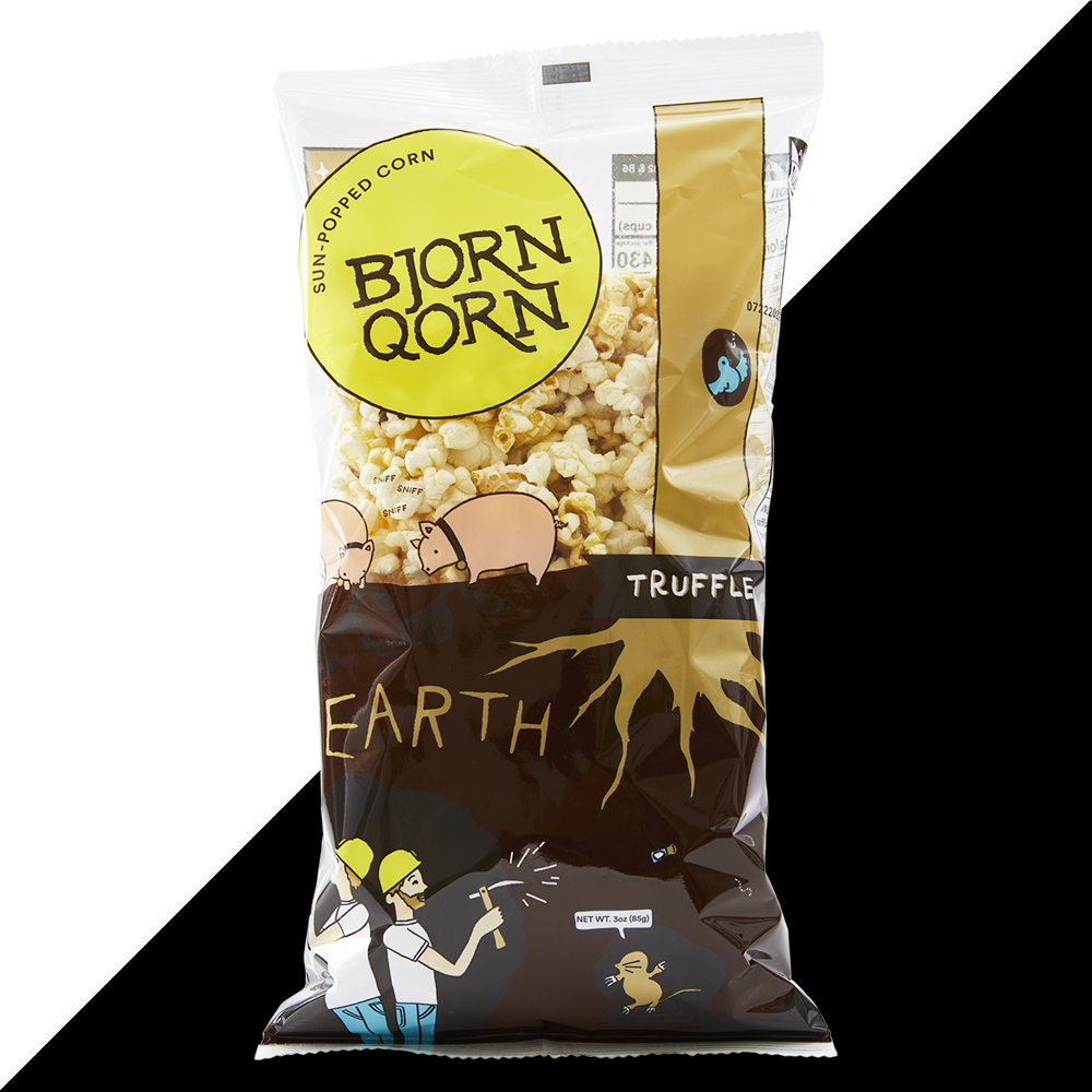 Bjorn Qorn Earth (Truffle) Popcorn Bags - 12-Pack x 3oz Bag