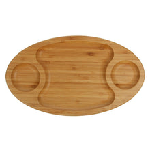 Load image into Gallery viewer, Wilmax Porcelain Set Of 3 Bamboo 3 Section Platter 14&quot; inch X 8&quot; inch | For Appetizers / Barbecue / Burger Sliders
