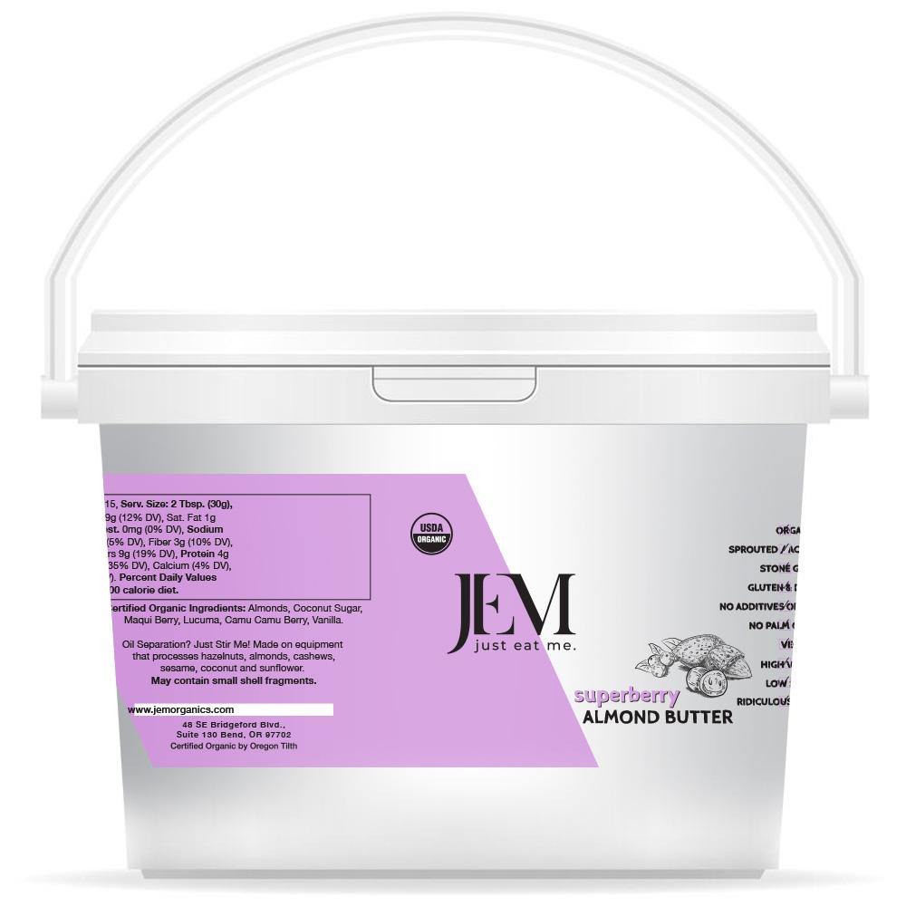 JEM Organics Superberry Almond Butter - Bulk Bucket 8 lb