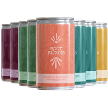 Load image into Gallery viewer, Root Elixirs Variety Pack | Root Elixirs Sparkling Premium Cocktail Mixers Cans - 24 Cans (7.5 oz)
