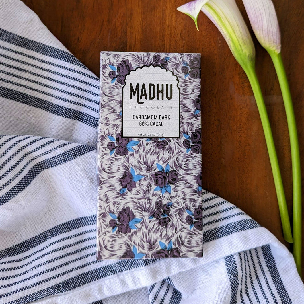 Madhu Chocolate Cardamom - 60% Cacao Chocolate Bar