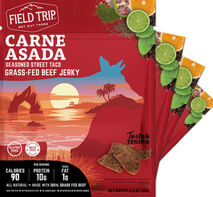 Field Trip Carne Asada Beef Jerky 2.2oz bag - 9 bags x 2.2oz case