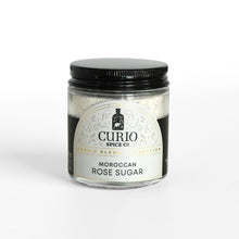 Load image into Gallery viewer, Curio Spice Co. Classic Blend Rose Sugar in a glass jar.
