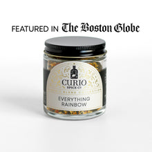 Load image into Gallery viewer, Curio Spice Co. Classic Blend Everything Rainbow in a glass jar, as featured in the Boston Globe.
