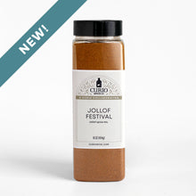 Load image into Gallery viewer, Curio Spice Co. Classic Blend Jollof Festival in a bulk jar, made in collaboration with Comfort Kitchen.
