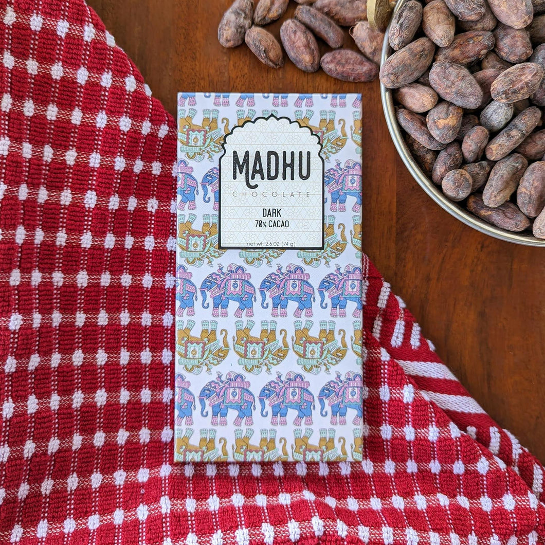 Madhu Chocolate Pure Dark - 70% Cacao Chocolate Bar