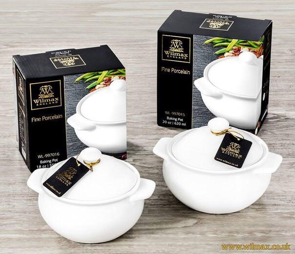 Wilmax Porcelain White Baking Pot 19 Oz | 550 Ml In Colour Box