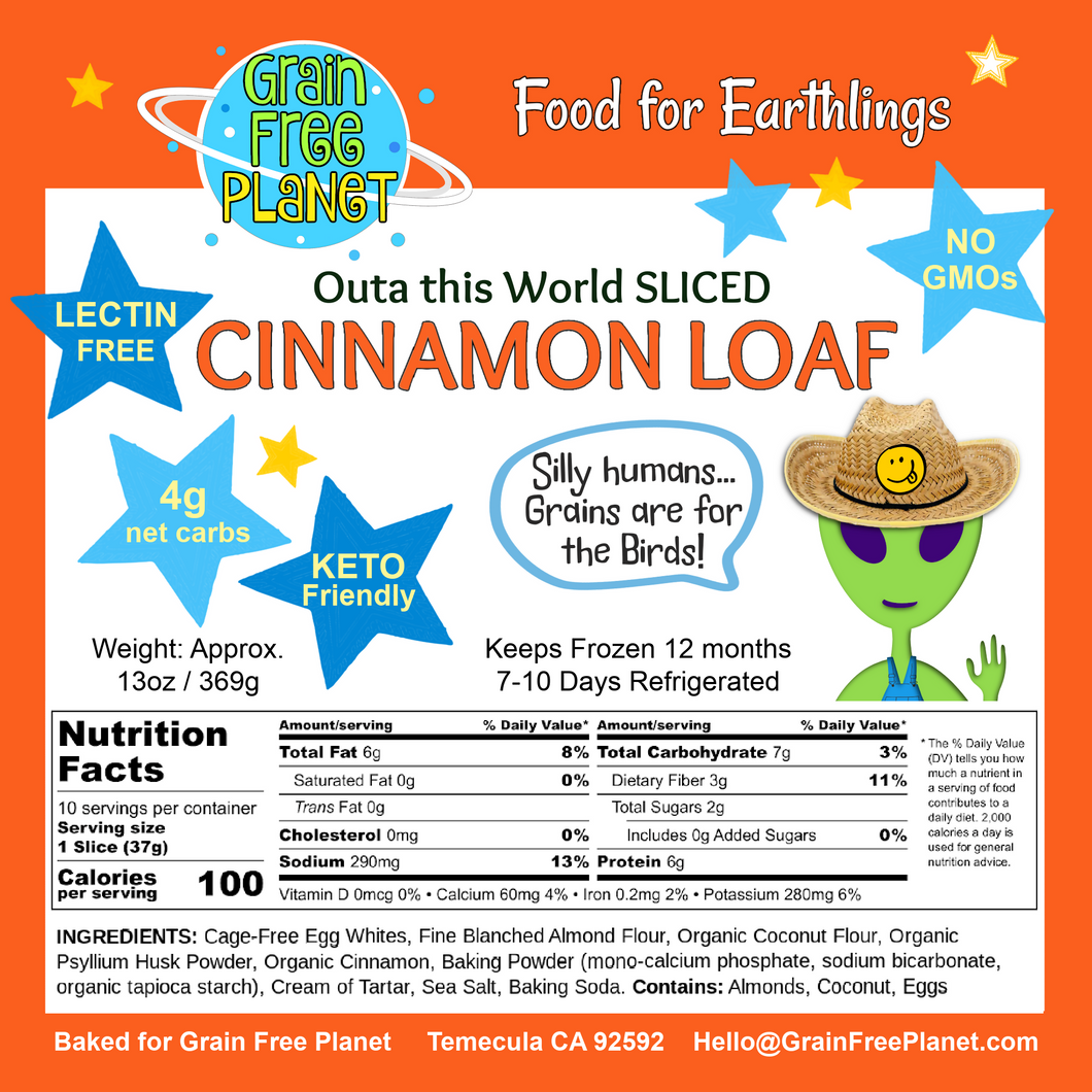 Grain Free Planet Keto Sliced Cinnamon Swirl Loaf Case