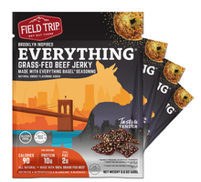 Load image into Gallery viewer, Field Trip Everything Bagel Beef Jerky 2.2oz bag - 9 bags x 2.2oz case
