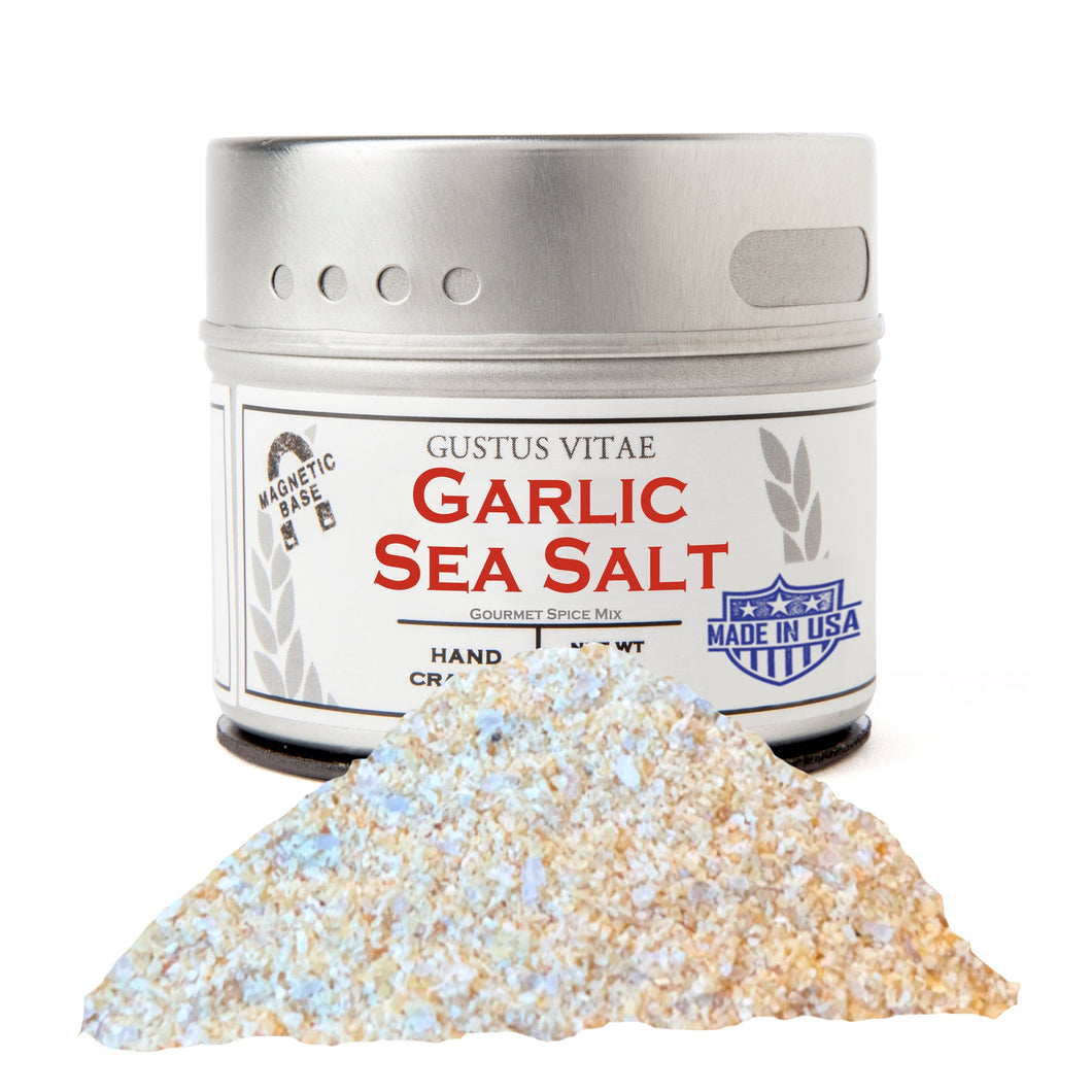 Gustus Vitae Garlic Salt | Sea Salt Seasoning - 4 Jars case