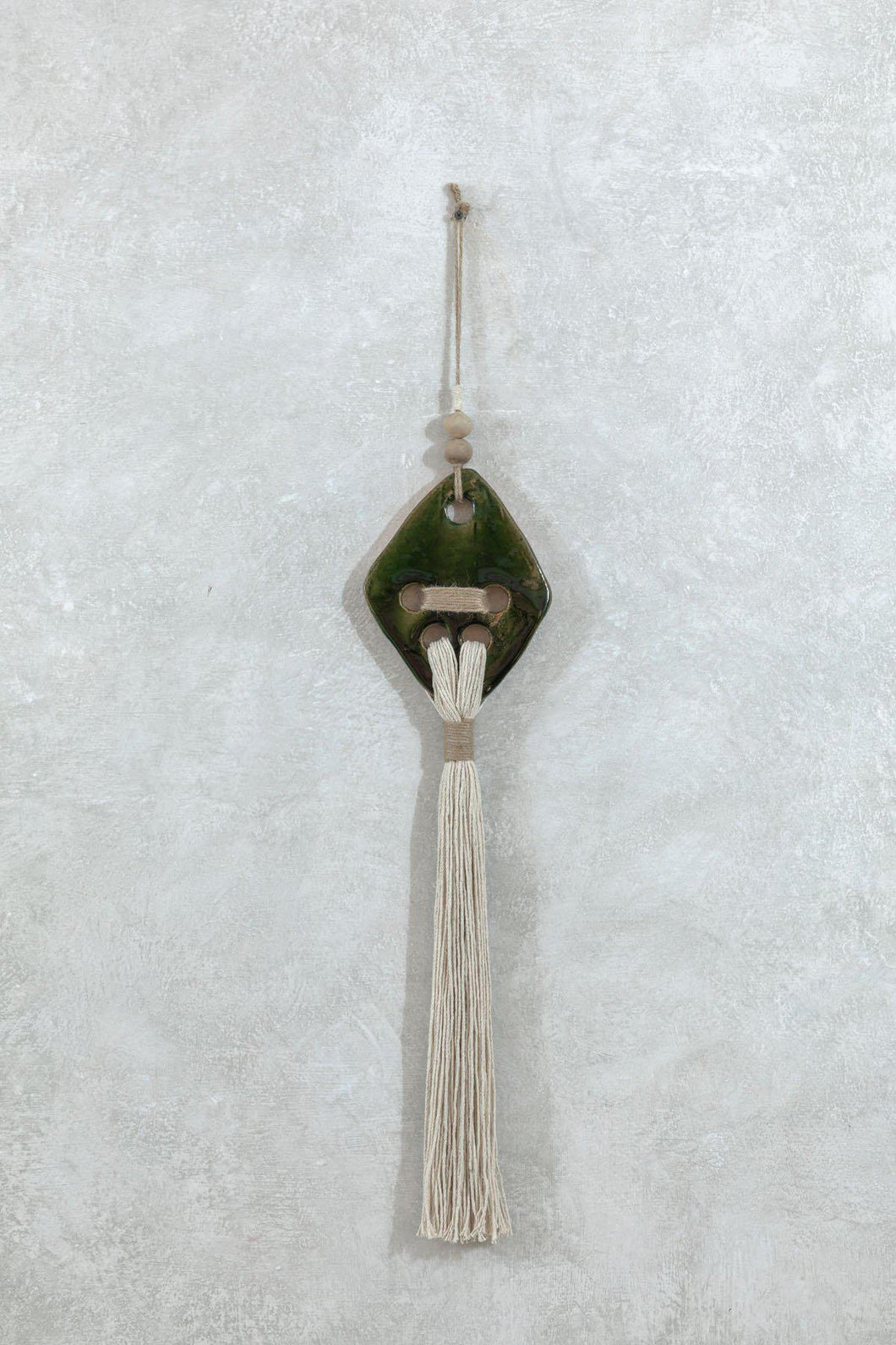 Wool+Clay Ceramic Macrame Wall Hanging | Forest