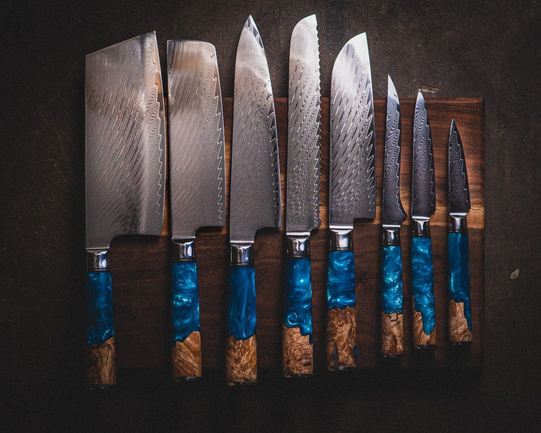 Vintage Gentlemen PREORDER: Eight Piece VG-10 Japanese Steel Kitchen Knife Set