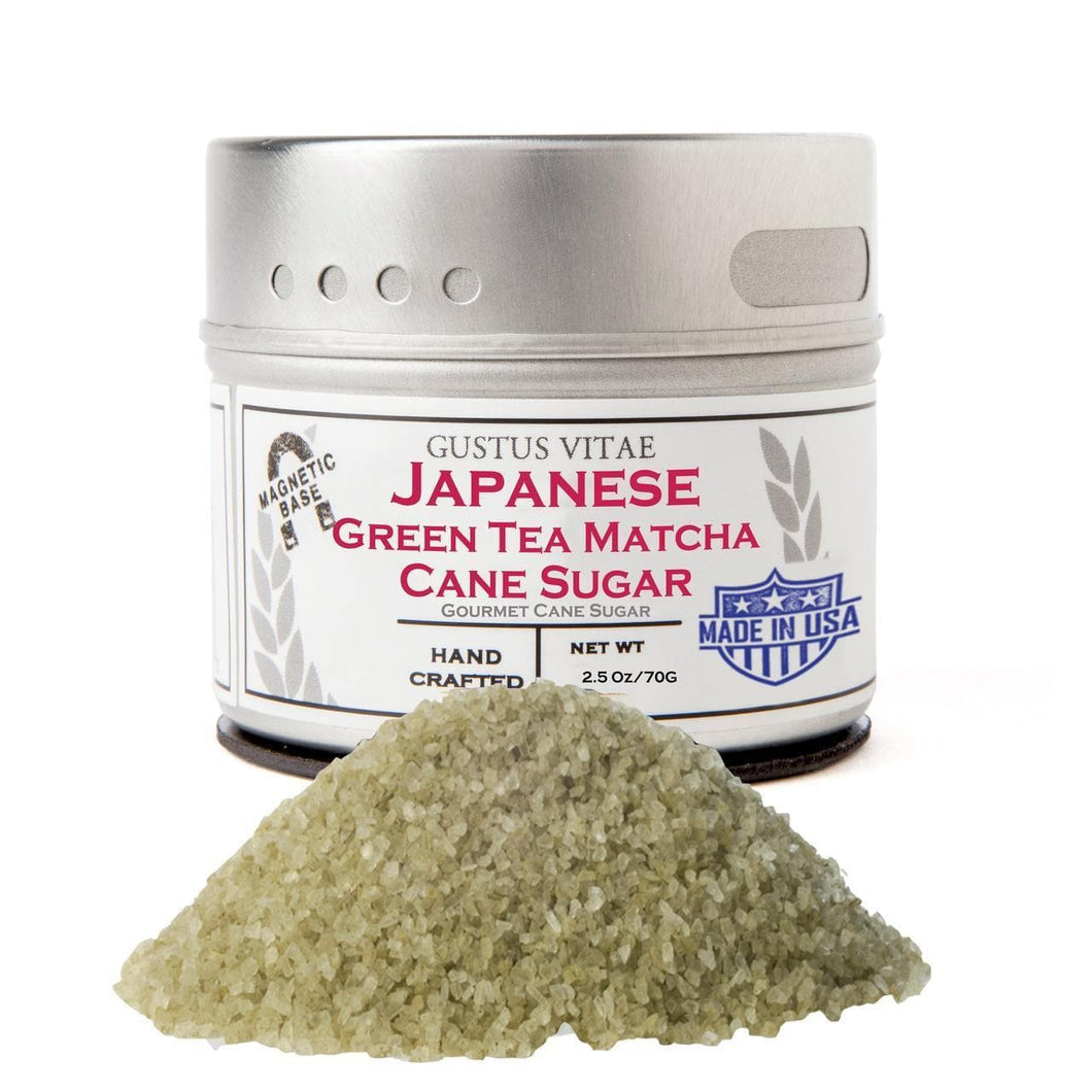 Gustus Vitae Japanese Green Tea Matcha Cane Sugar - 4 Jars case