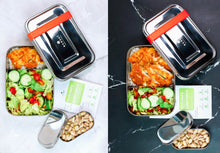 Load image into Gallery viewer, ecozoi STAINLESS STEEL LUNCH BOX, 1 TIER SNAP-ON, REMOVABLE DIVIDER, 50 OZ
