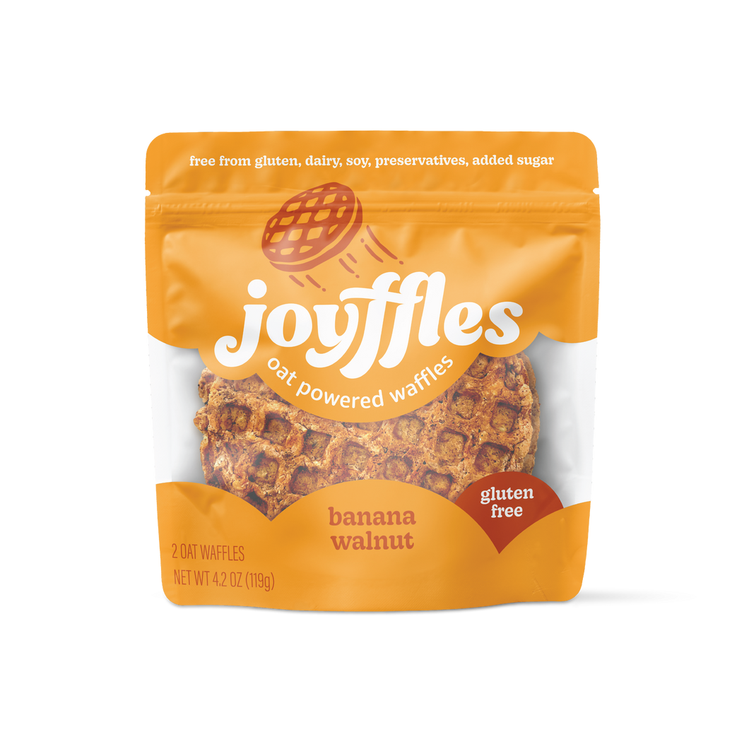 Joyffles banana walnut (nutty, crunchy comfort) Waffles - 2-piece Pack