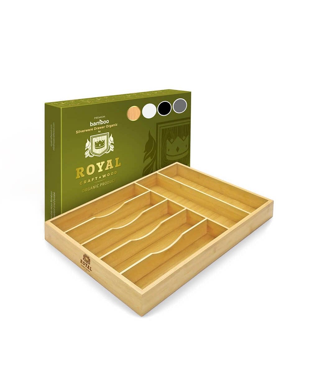 Royal Craft Wood Silverware tray 7 Slots