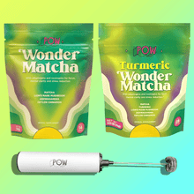 Load image into Gallery viewer, Wonder Matcha + Turmeric Wonder Matcha + Whisk Bundle (Save 20%) by Pow
