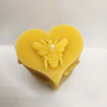 Load image into Gallery viewer, Heart and Bees Beeswax Candle – 5.9 oz

