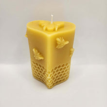 Load image into Gallery viewer, Heart and Bees Beeswax Candle – 5.9 oz
