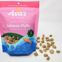 Load image into Gallery viewer, Ava&#39;s Pet Palace Freeze Dried Dog Treats Bag - Salmon Puffs
