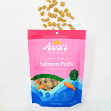 Load image into Gallery viewer, Ava&#39;s Pet Palace Freeze Dried Dog Treats Bag - Salmon Puffs
