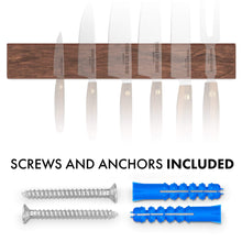 Load image into Gallery viewer, Virginia Boys Kitchens 15&quot; Wall Mounted Magnetic Walnut Knife Rack - Holds 7 Knives
