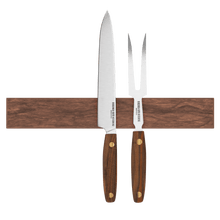 Load image into Gallery viewer, Virginia Boys Kitchens 15&quot; Wall Mounted Magnetic Walnut Knife Rack - Holds 7 Knives
