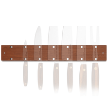 Load image into Gallery viewer, Virginia Boys Kitchens 16&quot; Wall Mounted Magnetic Walnut Wood Knife Rack - Holds 7 Knives
