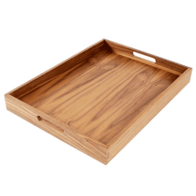 Load image into Gallery viewer, Virginia Boys Kitchens 20 x 15 Inch Rectangular Walnut Wood Serving and Coffee Table Tray with Handles
