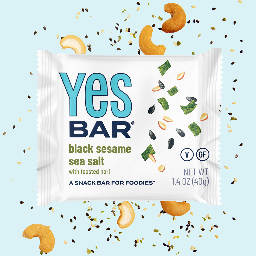 YES BAR® Black Sesame Sea Salt Pack - 6 Packs