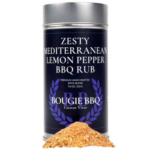 Zesty Mediterranean Lemon Pepper BBQ Rub & Seasoning Bougie BBQ Gustus Vitae