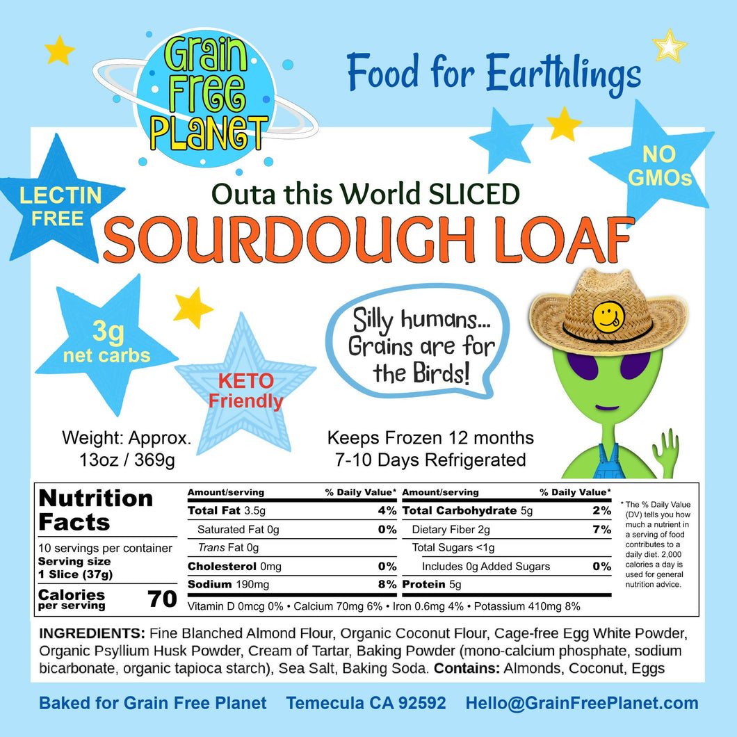 Grain Free Planet Keto Sliced Sourdough Loaf Case