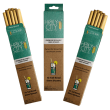 Load image into Gallery viewer, Holy City Straw Tall Reusable Reed Straw Bundle - 3 Pack
