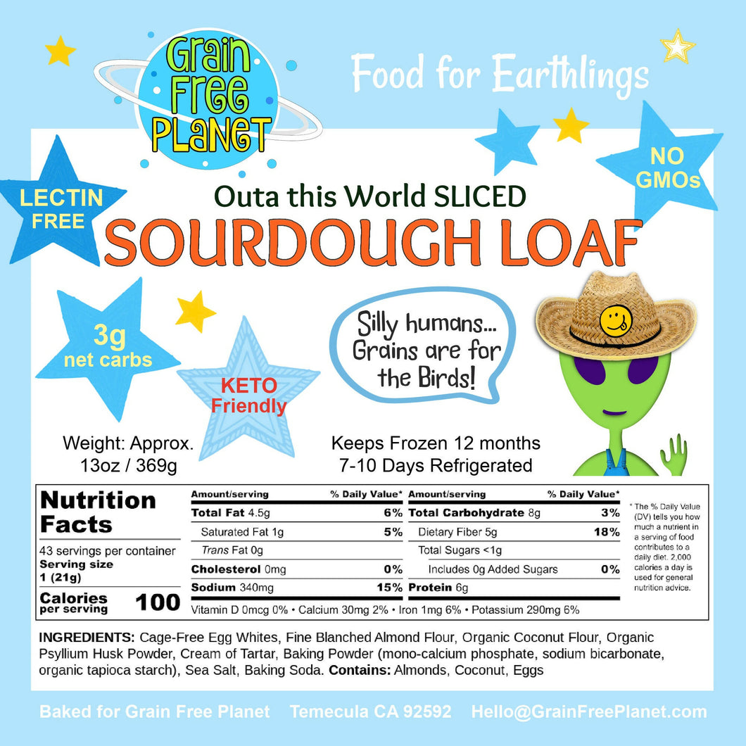 Grain Free Planet Keto Sliced Sourdough Loaf Case