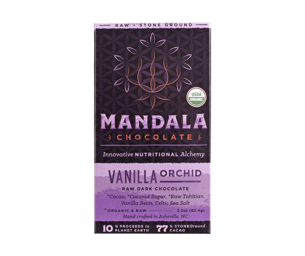 Organic 77% Cacao Vanilla Orchid Chocolate Bar - 6 x 2.2oz