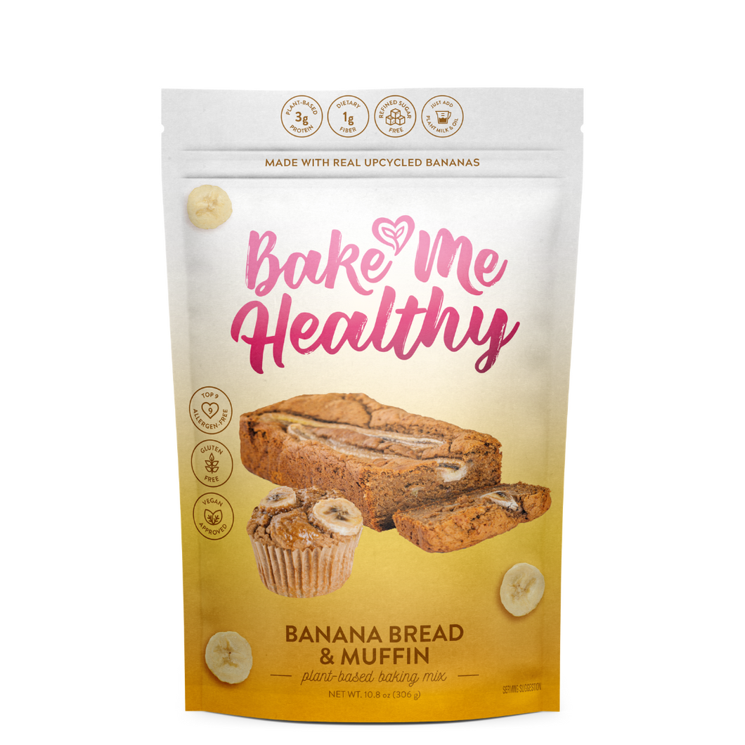 Bake Me Healthy Banana Bread & Muffin Mix Gluten-Free, Vegan, Top 9 Allergen Friendly, Upcycled, Sustainable