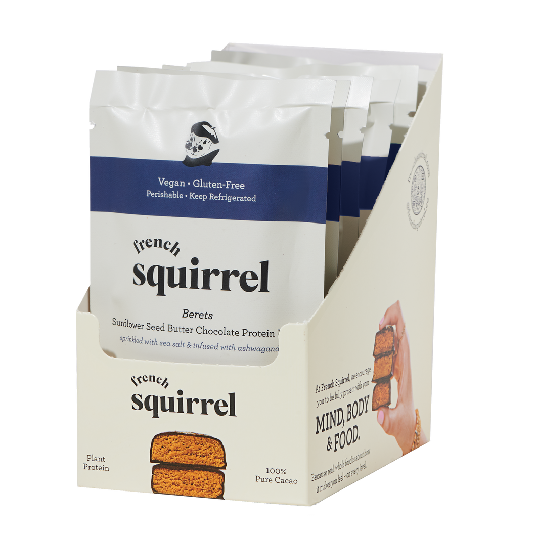 French Squirrel Sunflower Seed Butter Chocolate Berets Pouch (2-Pack) - 6 Pouches x 2-Packs
