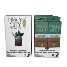 Load image into Gallery viewer, Holy City Straw Cocktail Reed Stem Drinking Straws | Inner pack | 20 x 10ct. Boxes
