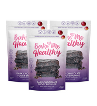 Load image into Gallery viewer, Bake Me Healthy Dark Chocolate Fudgy Brownie Baking Mix Triple Bundle
