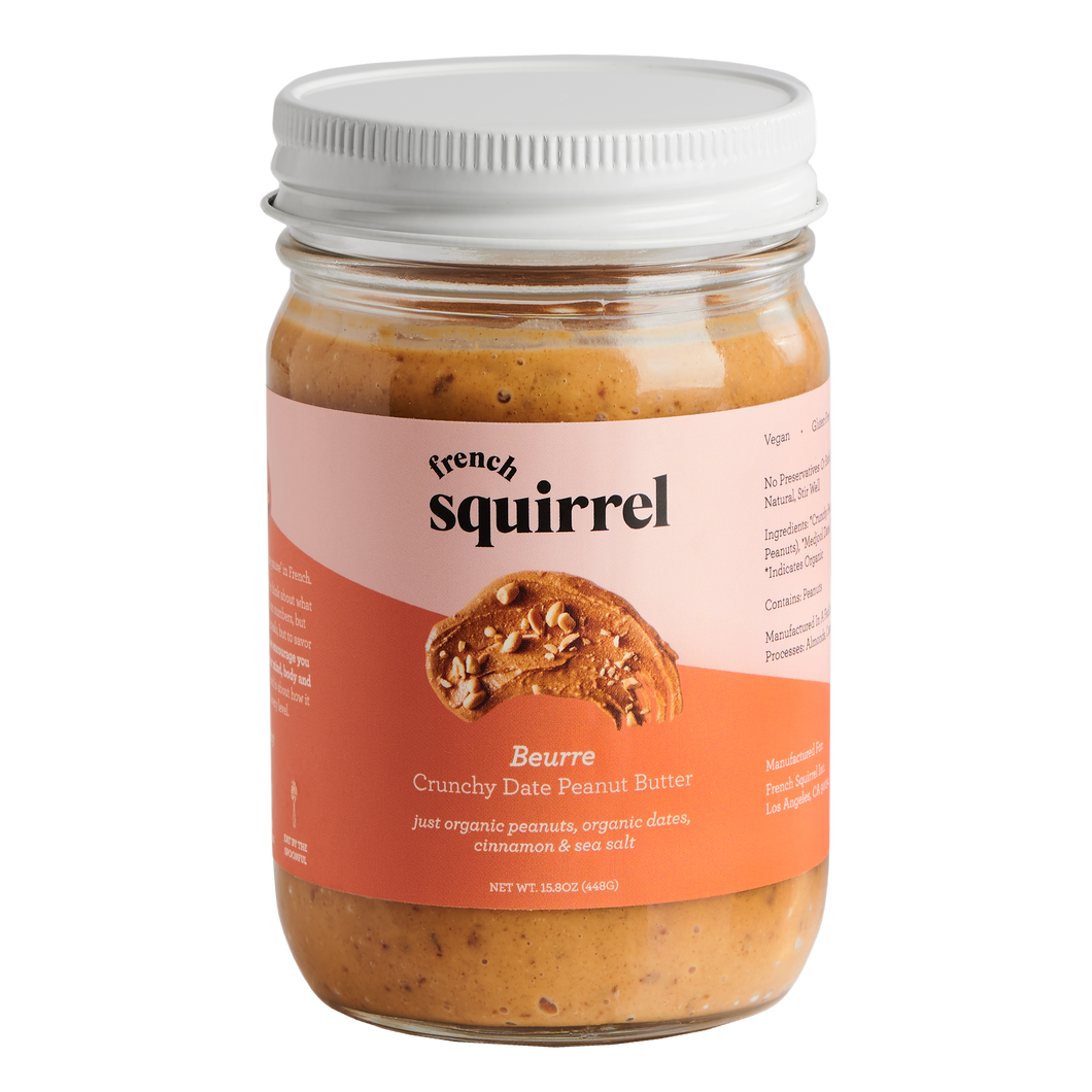 French Squirrel Beurre: Crunchy Date Peanut Butter (2-pack bundle)