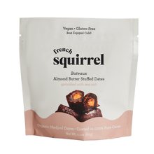 Load image into Gallery viewer, French Squirrel Almond Butter Bateaux au Chocolat Chocolate Stuffed Dates (3 dates per bag) x 4 bags

