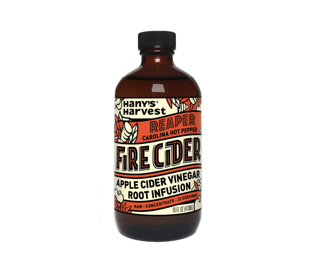Reaper Fire Cider (Apple Cider Vinegar - Carolina Reaper Pepper) Bottles - 6 x 16oz