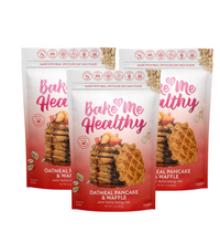 Load image into Gallery viewer, Bake Me Healthy Oatmeal Pancake &amp; Waffle Mix Baking Mix Triple Bundle
