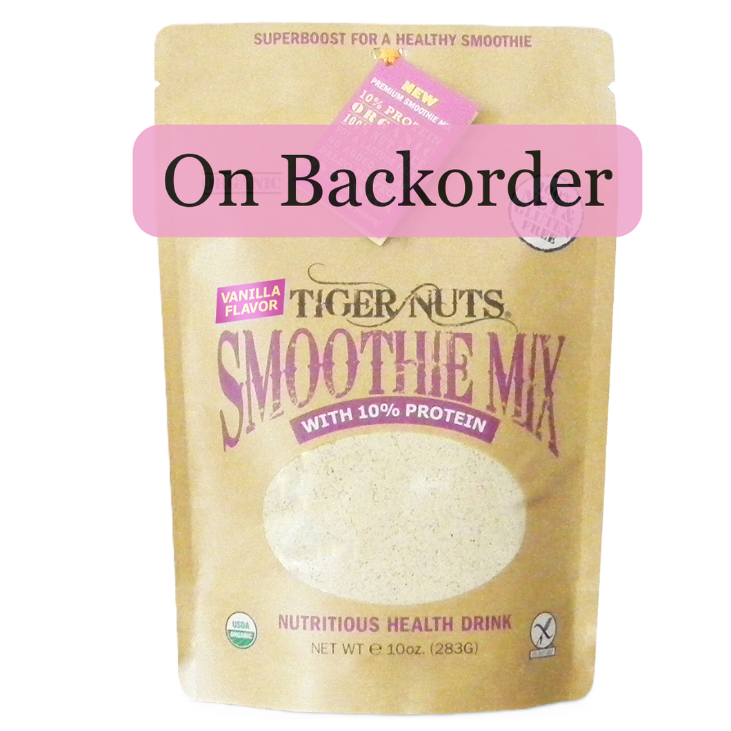 Tiger Nuts Smoothie Mix with 10% Extra Protein and Vanilla Flavor bag - 12 oz x 24 bags