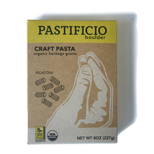 Load image into Gallery viewer, Pastificio Boulder RIGATONI - Heritage and ancient wheat pasta box - 12 boxes x 8oz
