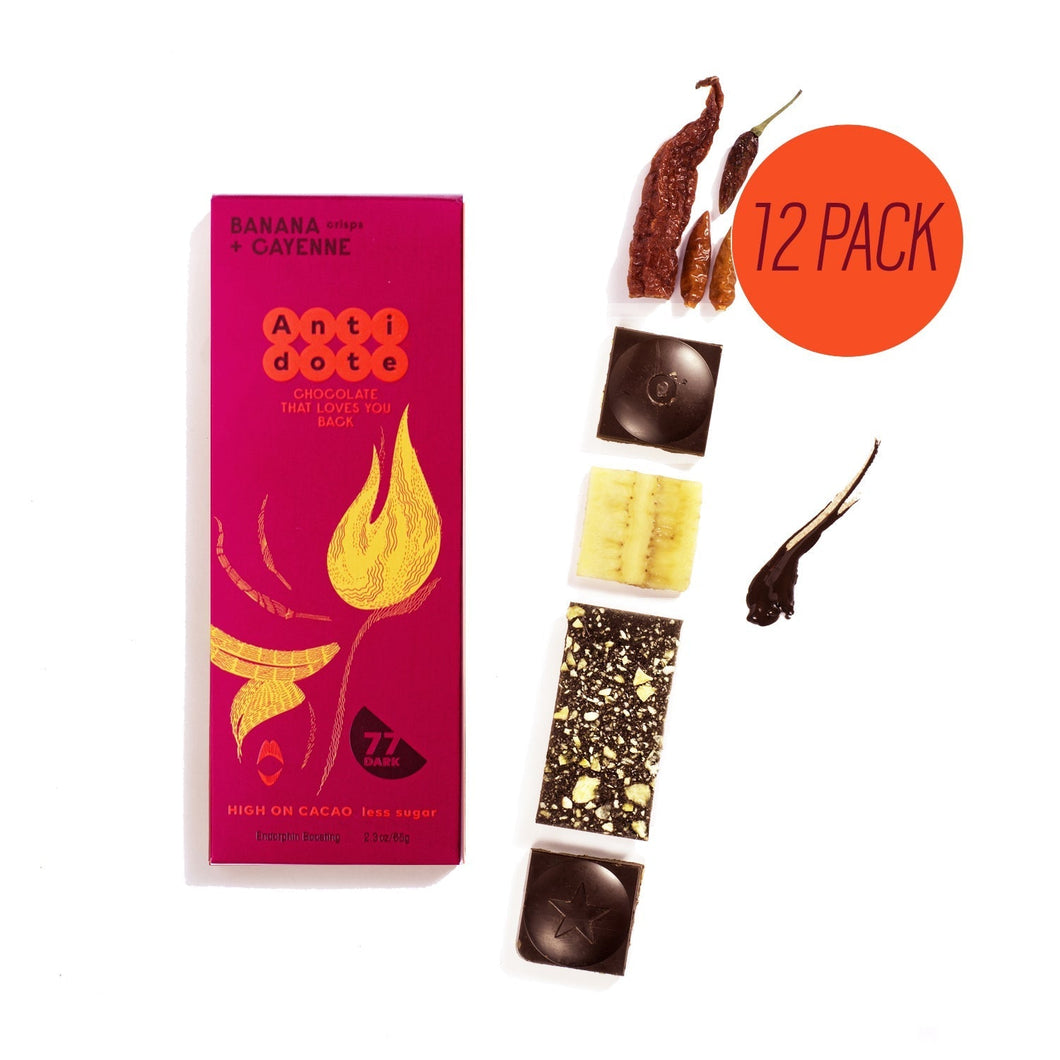 Antidote Chocolate - Antidote Chocolate HESTIA: BANANA + CAYENNE Cases - 3 cases x 12 bars - Chocolate Bars | Delivery near me in ... Farm2Me #url#