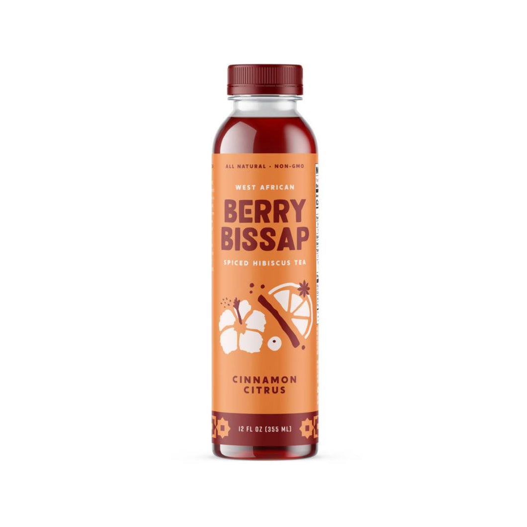 Organic Cinnamon Citrus Bissap Hibiscus Tea Bottles - 12 x 12oz
