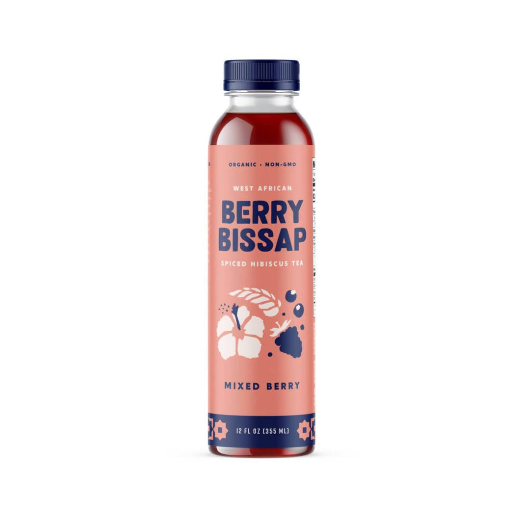 Organic Mixed Berry Bissap Hibiscus Tea Bottles - 12 x 12oz